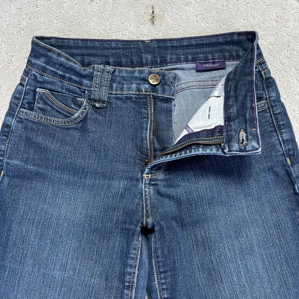 NYDJ Straight Leg Jeans in Dark Blue Denim